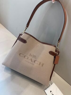 COACH HANNA CANVAS SHOULDER BAG