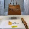 FENDI ROMA PLAIN LADIES TRENDY LEATHER HANDBAG ( COFFEE )