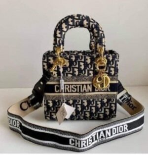 CHRISTIAN DIOR LADY BAG WITH BRAND BOX (BLACK)