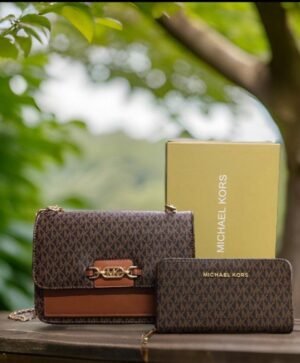 MICHAEL KORS HEATHER LARGE SHOULDER BAG COMBO WITH BOX  ( BROWN )