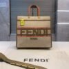 FENDI ROMA PLAIN LADIES TRENDY LEATHER HANDBAG ( BROWN BELT )