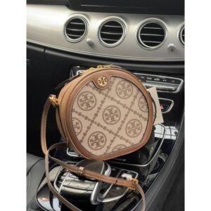 TORY_BURCH_T MONOGRAM PETITE MOON BAG WITH OG BOX & DUST BAG ( BROWN )