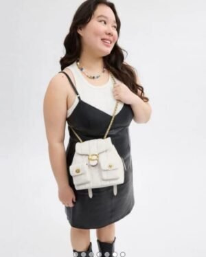 COACH TABBY QUILTED MEDIUM BACKPACK FOR WOMEN ( WHITE )