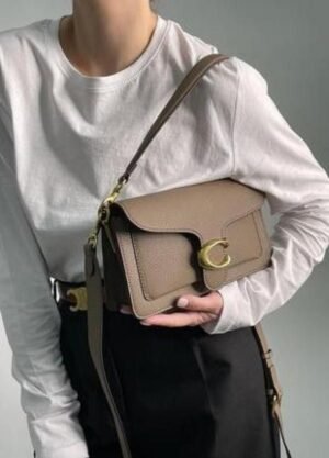 COACH_ TABBY 26 SHOULDER BAG IN DARK STONE COLOR WITH BOX