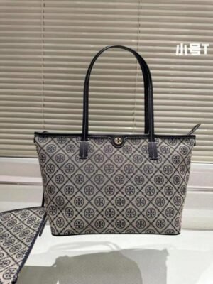 TORY_ JACQUARD TOTE BAG WITH ORIGINAL BOX PACKAGING